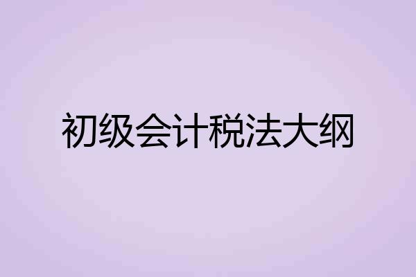 初级会计税法大纲