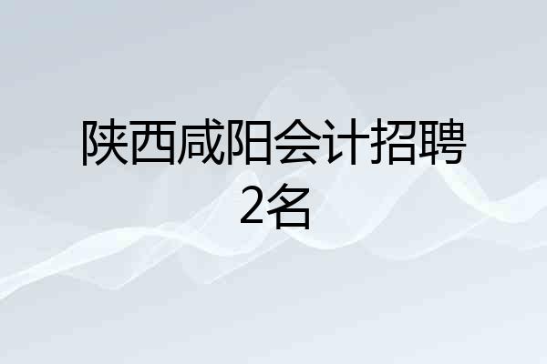 陕西咸阳会计招聘2名
