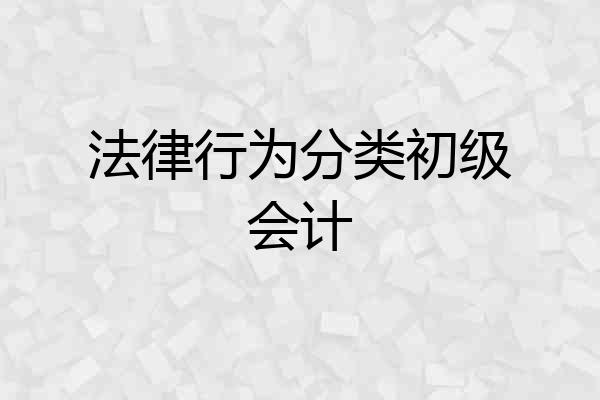 法律行为分类初级会计