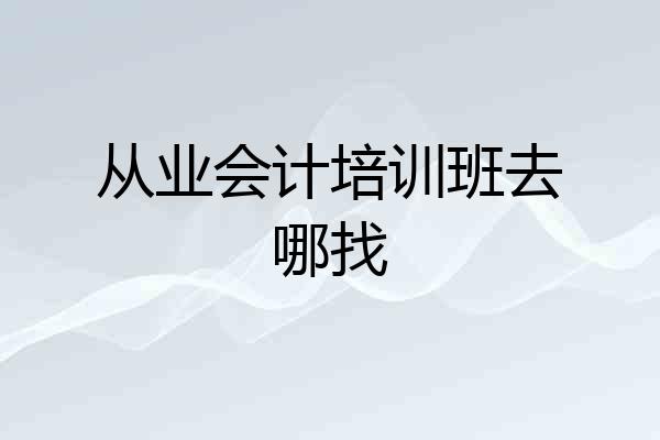 从业会计培训班去哪找