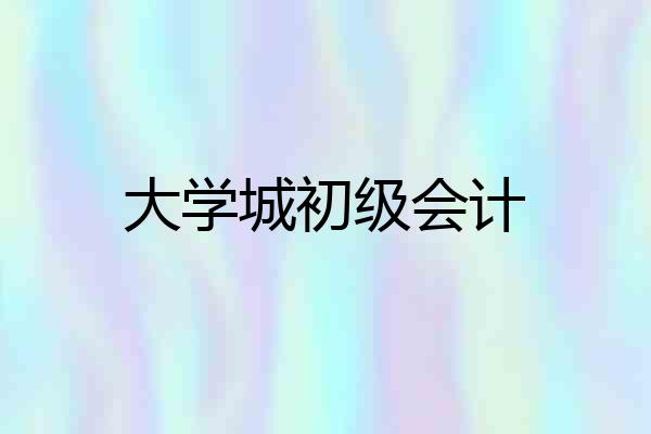 大学城初级会计