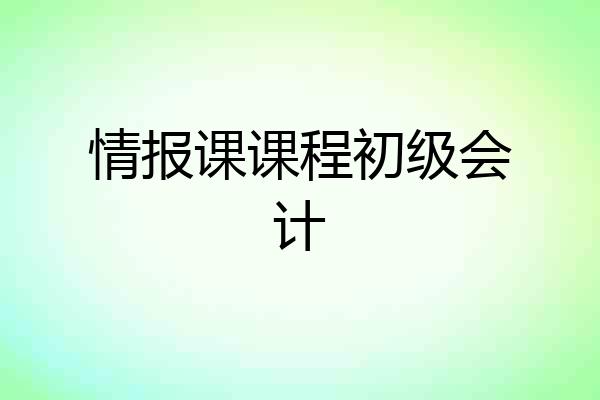 情报课课程初级会计