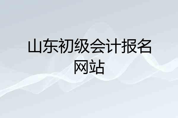 山东初级会计报名网站
