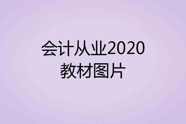 会计从业2020教材图片