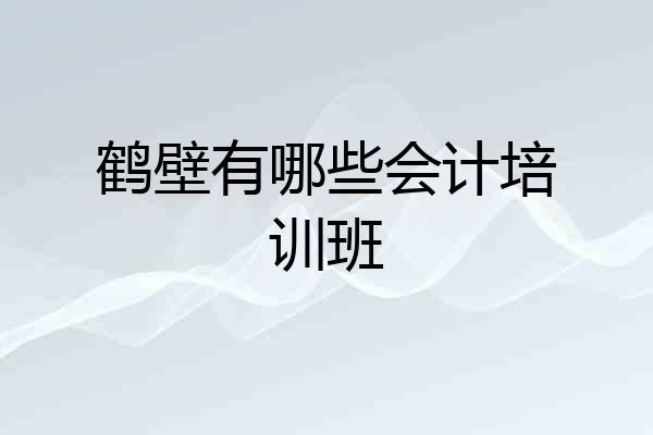 鹤壁有哪些会计培训班