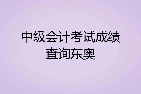 中级会计考试成绩查询东奥