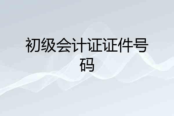初级会计证证件号码