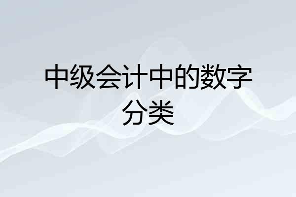中级会计中的数字分类
