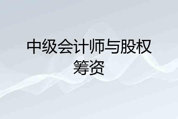 中级会计师与股权筹资