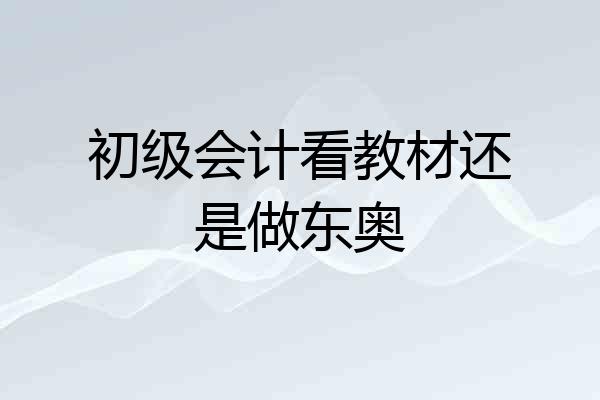 初级会计看教材还是做东奥