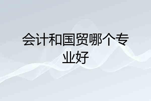 会计和国贸哪个专业好