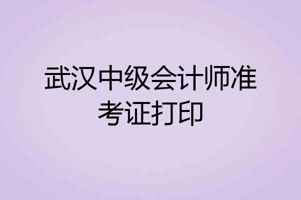 武汉中级会计师准考证打印
