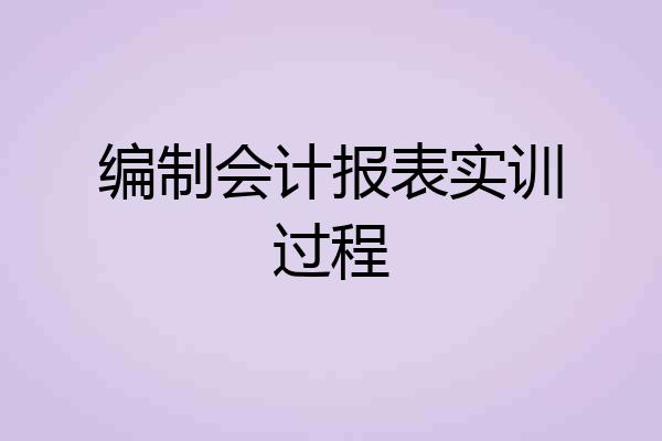 编制会计报表实训过程