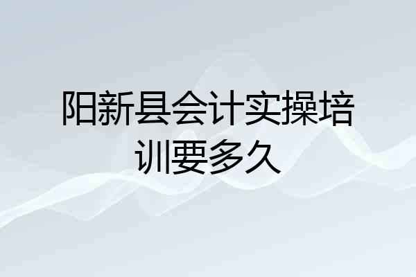 阳新县会计实操培训要多久
