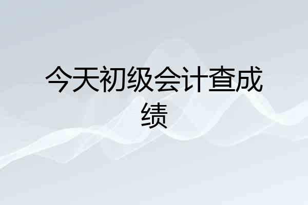 今天初级会计查成绩