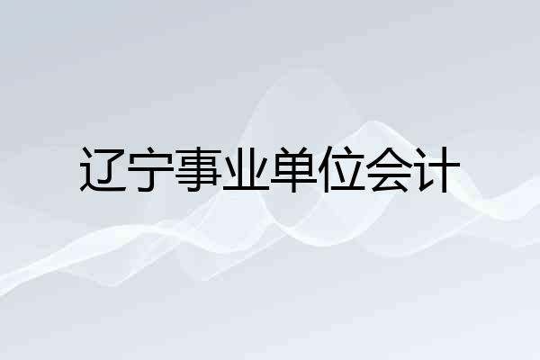 辽宁事业单位会计