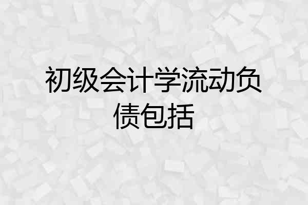 初级会计学流动负债包括