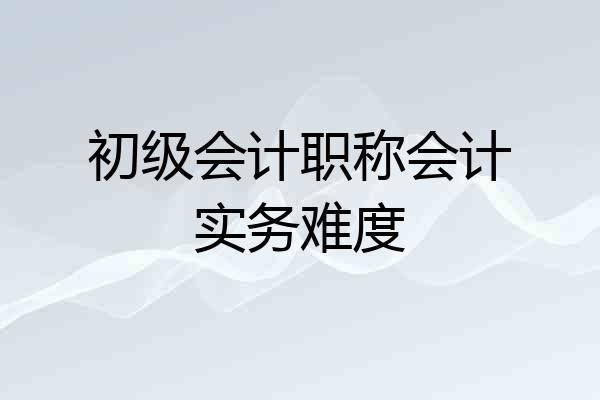 初级会计职称会计实务难度