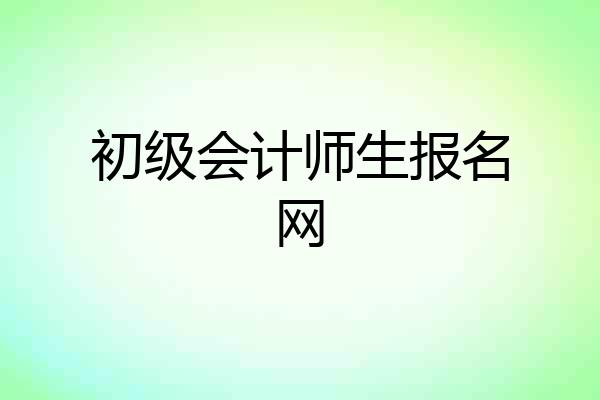 初级会计师生报名网