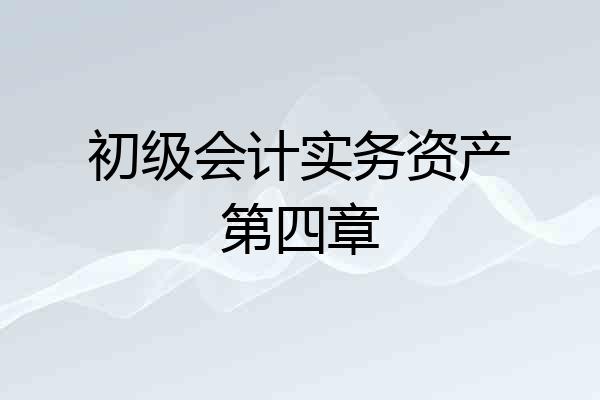 初级会计实务资产第四章