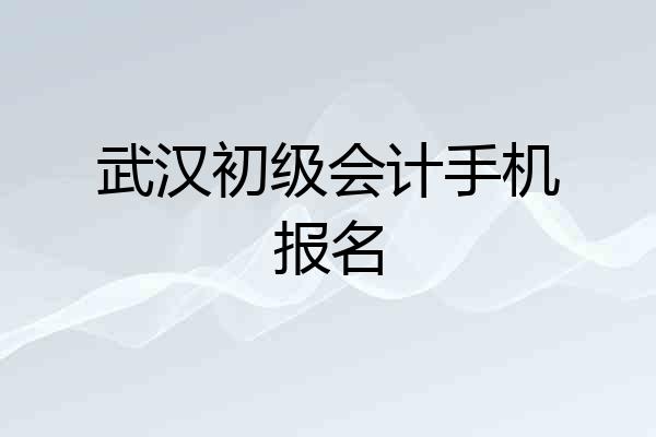 武汉初级会计手机报名