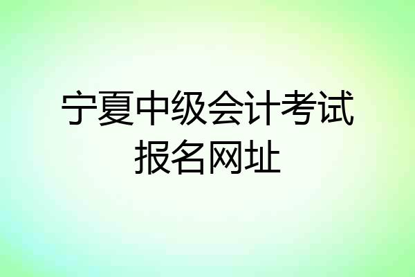 宁夏中级会计考试报名网址