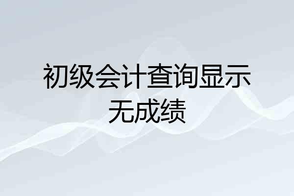 初级会计查询显示无成绩