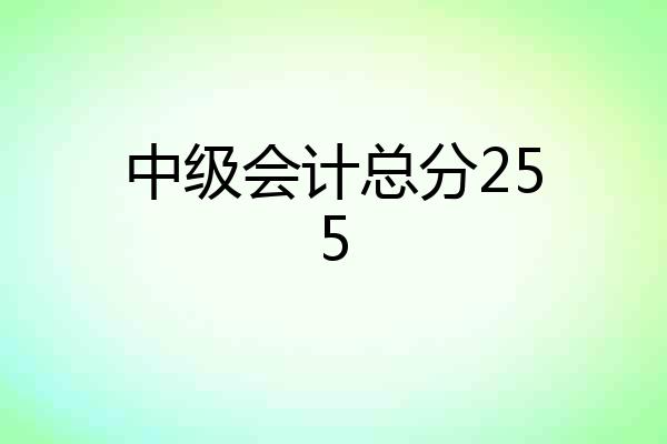 中级会计总分255