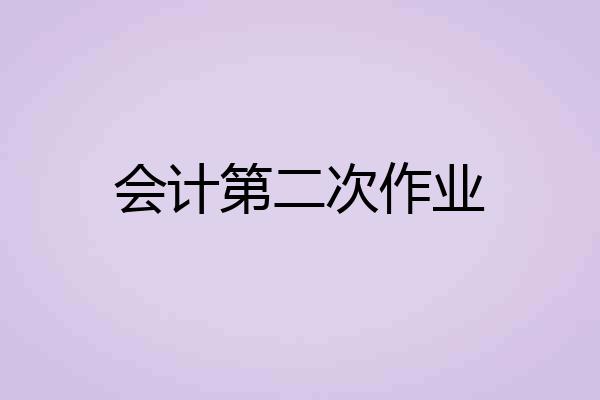 会计第二次作业