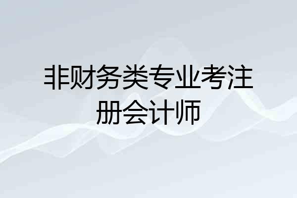 非财务类专业考注册会计师