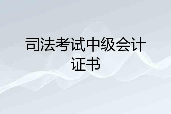 司法考试中级会计证书