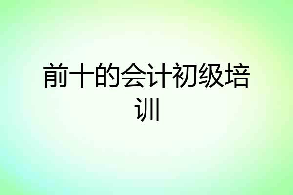 前十的会计初级培训