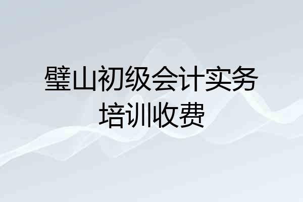 璧山初级会计实务培训收费