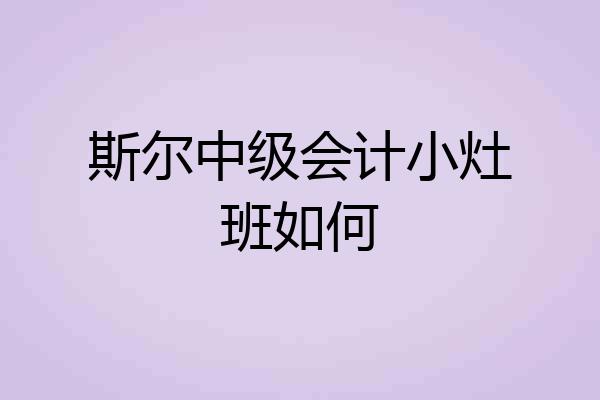 斯尔中级会计小灶班如何