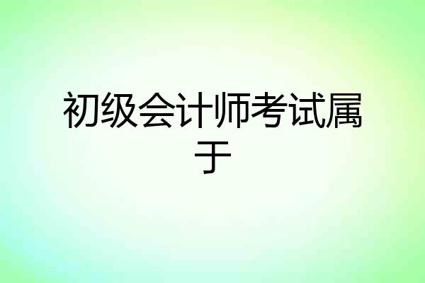 初级会计师考试属于