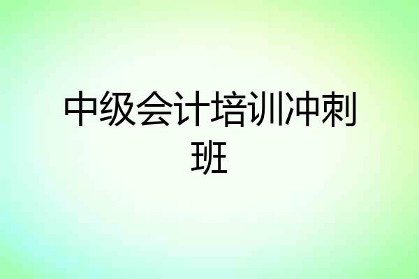 中级会计培训冲刺班