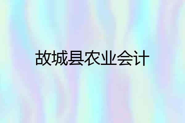 故城县农业会计