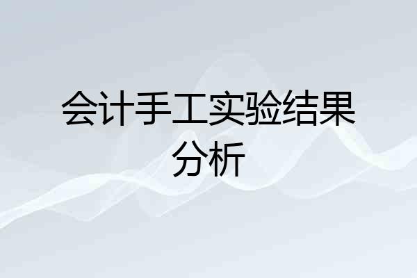 会计手工实验结果分析