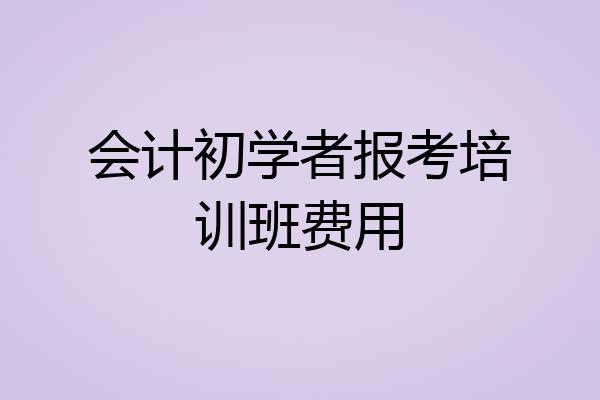 会计初学者报考培训班费用