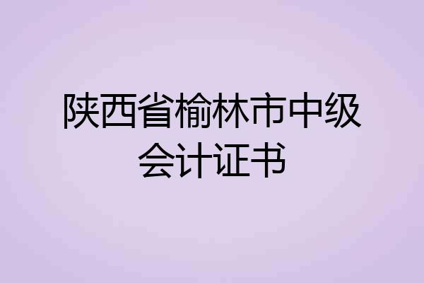 陕西省榆林市中级会计证书
