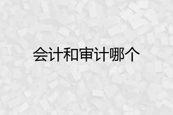 会计和审计哪个