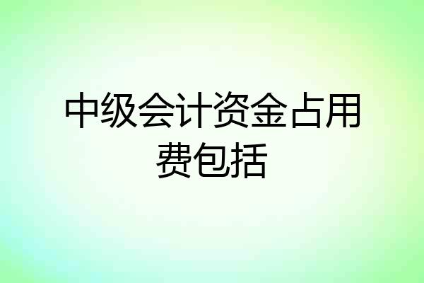 中级会计资金占用费包括