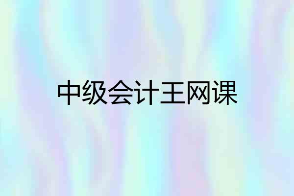 中级会计王网课