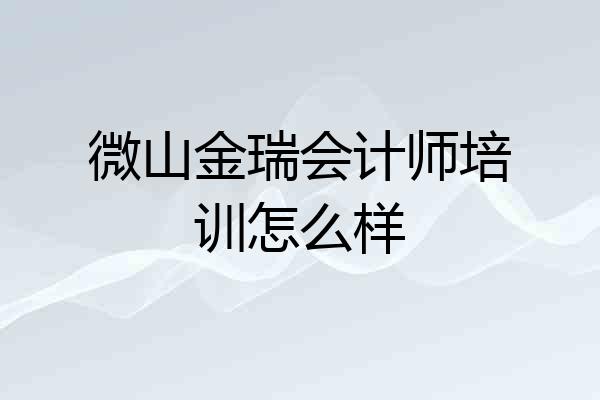 微山金瑞会计师培训怎么样