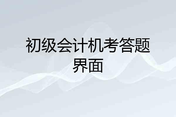 初级会计机考答题界面