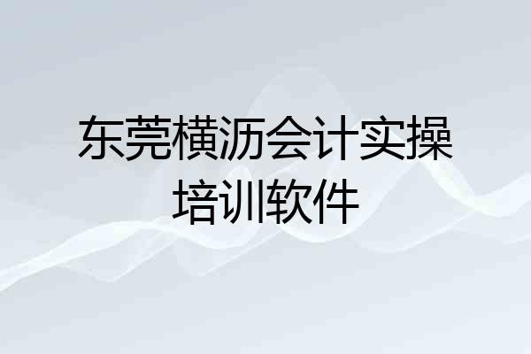 东莞横沥会计实操培训软件