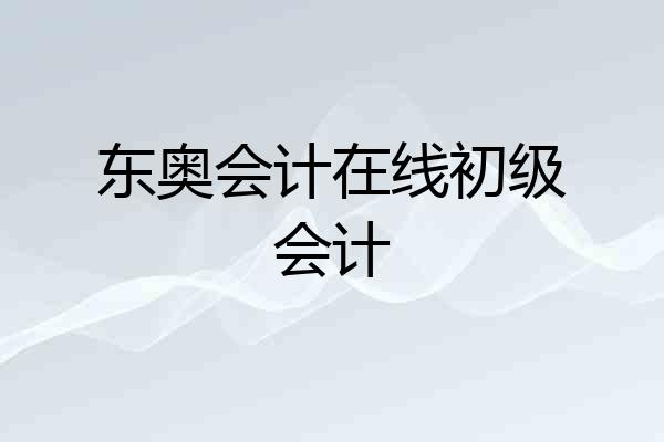 东奥会计在线初级会计