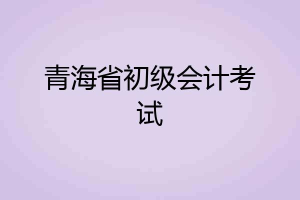 青海省初级会计考试
