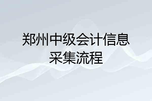 郑州中级会计信息采集流程