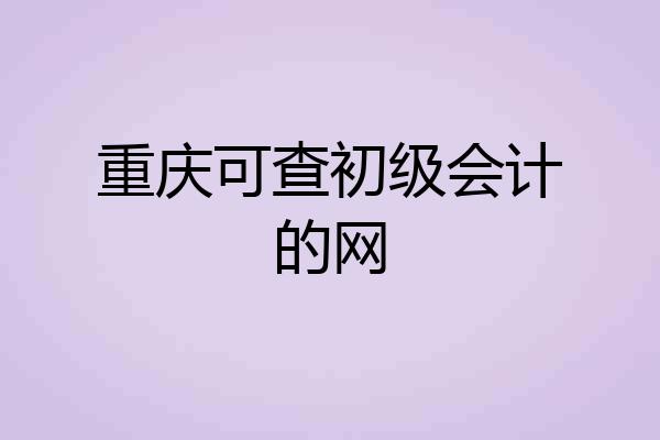 重庆可查初级会计的网